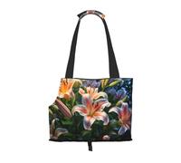 Lilies in Bloom Sac à bandoulière imprimé pour animal domestique pour sortir, petit chien et chat