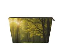 (Lilies of The Valley) Trousse de toilette de voyage en cuir avec fermeture éclair, petite trousse de maquillage pour femme, trousse de maquillage portable, sac cadeau pour femmes et filles, Vert