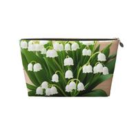 Lilies of The Valley Trousse de toilette de voyage en cuir, un organisateur de maquillage tendance et pratique, doré, Taille unique
