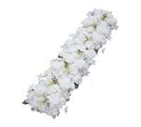 Lilihuimaoyi Composition Florale En Soie pour La Décoration D'événements avec Panneau Floral 3D, Blanc