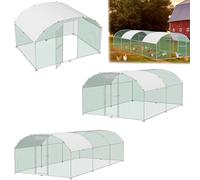 LILIIN 3 x 2 x 2 m - Enclos d'extérieur en acier galvanisé - Design avec toit de protection solaire en polyéthylène - Résistant à l'hiver - Avec serrure et toit en dôme