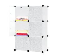 LILIIN Armoire à 6 cubes - En plastique - Pour vêtements, livres, jouets - 105 x 70 x 35 cm