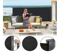 LILIIN Auvent Latéral Store Latéral extensible Brise-Vue Rétractable avec poignée, pour Terrasse Balcon, 140x300cm, Anthracite