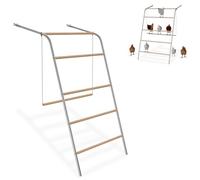 LILIIN Balançoire pour poules, échelle de poules, grand perchoir pour poules, balançoire à 5 niveaux, en bois et tube galvanisé, 136 x 105 cm