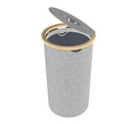 LILIIN Consigne de 100 l, avec couvercle, avec trou, support de sac poubelle, grand rangement, vides, pour verre usé, rond, gris