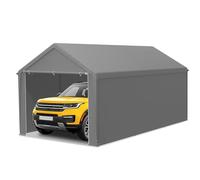 LILIIN Garage de tente 3 x 6 m résistant à l'hiver avec toit en polyéthylène (170 g/m²), pour voiture, SUV et camion, auvent de garage résistant aux UV, tente de stockage et tente de pâturage, parois