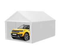 LILIIN Garage de tente 4 x 6 m résistant à l'hiver avec toit en polyéthylène (170 g/m²), pour voiture, SUV et camion, auvent de garage résistant aux UV, tente de stockage et tente de pâturage, parois