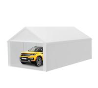 LILIIN Garage de tente 4 x 8 m résistant à l'hiver avec toit en polyéthylène (170 g/m²), pour voiture, SUV et camion, auvent de garage résistant aux UV, comme tente de stockage et tente de pâturage