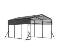 LILIIN Garage de tente en métal robuste avec toit à pignon, 450 x 300 x 250 cm, grand abri de voiture, stable, étanche, protection UV, pour voiture, camion, bateau