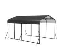 LILIIN Garage de tente en métal robuste avec toit à pignon, 600 x 370 x 260 cm, grand abri de voiture stable, étanche, protection UV, pour voiture, camion, bateau