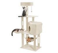 LILIIN Lit d'escalade pour chat avec hamac et possibilités de jeu - Grand chat stable - Jouet pour chat - Type B - Beige