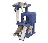 LILIIN Lit d'escalade pour chat avec hamac et possibilités de jeu - Grand chat stable - Jouet pour chat - Type C - Bleu