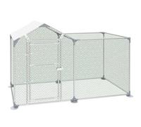 LILIIN Poulailler - 2 x 1 x 1,4 m - En acier galvanisé - Avec serrure - Pour poules, petits animaux, lapins