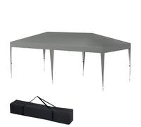LILIIN Tonnelle pliante 3 x 6 m - Résistante à l'hiver - Étanche - Hauteur réglable - Avec sac de transport - Tente de jardin pop-up - Protection solaire - Pour camping, plages, festival - Gris