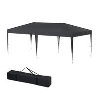 LILIIN Tonnelle pliante 3 x 6 m - Résistante à l'hiver - Étanche - Hauteur réglable - Avec sac de transport - Tente de jardin pop-up - Protection solaire - Pour camping, plages, festival - Anthracite