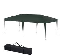 LILIIN Tonnelle pliante 3 x 6 m - Résistante à l'hiver - Étanche - Hauteur réglable - Avec sac de transport - Tente de jardin pop-up - Protection solaire - Pour camping, plages, festival - Vert
