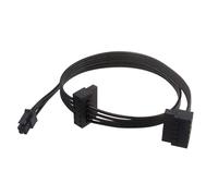 lilila-ree Câble d'alimentation SATA pour carte mère Lenovo, ATX Mini 4 broches vers 2 disques durs SATA à angle droit 46 cm