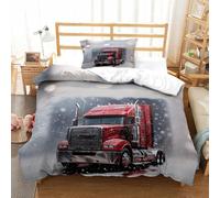 LILIlaobiao Aide Au Sommeil Lorry Parure De Lit Confortable Housse De Couette Chaleur Résistant À La Décoloration Camion Literie, Hygroscopique Linge De Lit Single（135x200cm）