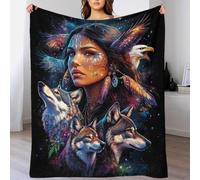 LILIlaobiao Amérindien Couverture Polaire Flanelle 40x50inch(100x130cm) Mohicans Couverture De Canapé, Plaid Polaire Super Douce Et Duveteux, Plaid pour Canapé, Chaude Et, Confortable