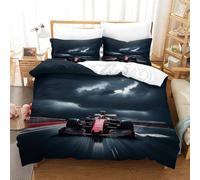 LILIlaobiao Confortable Ferrariii Linge De Lit avec Taies d'oreiller Formula Racing Modèle Literie Hypoallergénique Chaleur Parure De Lit Finesse Housse De Couette Double（200x200cm）