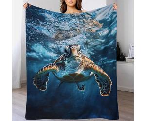 LILIlaobiao Couverture en Flanelle Extra Douce avec Motif Tortoise, Couvre-lit Multifonction Four Seasons pour Canapé, Lit, Housse Décorative Et Couverture Écharpe Tortues 50x60inch(127x152cm)