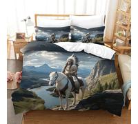 LILIlaobiao Fermeture À Glissière Amérindiens Design Housse De Couette Microfibre Douce Mohicans Linge De Lit Doux Et Souple Literie Chaleur Luxe Parure De Lit King（220x240cm）
