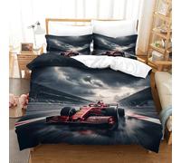 LILIlaobiao Fermeture À Glissière Ferrariii Design Housse De Couette Microfibre Douce Formula Racing Linge De Lit Doux Et Souple Literie Chaleur Luxe Parure De Lit King（220x240cm）