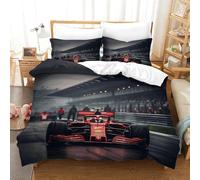 LILIlaobiao Fermeture À Glissière Ferrariii Modèle Parure De Lit Microfibre Douce Literie Confortable Formula Racing Housse De Couette Respirant Luxe Linge De Lit Double（200x200cm）