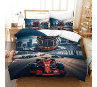 LILIlaobiao Finesse Ferrarii Racing Housse De Couette Double（200x200cm）, Formulaone Parure De Lit Aide Au Sommeil, Hygroscopique Linge De Lit pour Garçons & Filles