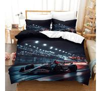 LILIlaobiao Formule 1 Parure De Lit De avec Formula Racing Couette en Microfibres Arborant Une Impression D’Un Literie Linge De Lit pour Adultes Enfants Doux Et Souple King（220x240cm）