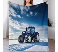 LILIlaobiao FT Tracteur Couvertures Et Plaids Noir 60x80inch(150x200cm) Couverture en Flanelle, Johndeer Couverture Chaude De Canapé, Jete De Lit, Douceur Durable sans Bouloches