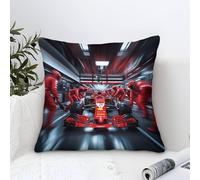 LILIlaobiao Housse Coussin Ferrarii Racing 40x40cm, Pillow Cover Formulaone Coussin Taie d'oreiller Taie d'oreiller Décoration, pour Chambre, Canapé, Chaise, Voiture, Lit
