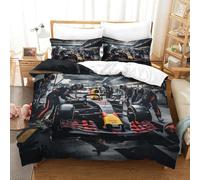 LILIlaobiao Microfibre Bull Racing Perform A Pit Stop Linge De Lit, Fermeture À Glissière Literie, Confortable Hygroscopique Formulaone Parure De Lit, Double（200x200cm） Housse De Couette