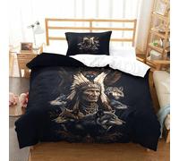 LILIlaobiao Personnalité Amérindiens Modèle Linge De Lit, Confortable Mohicans Parure De Lit, Finesse Literie, Lavable Comfort Cover Différentes Tailles Housse De Couette Single（135x200cm）