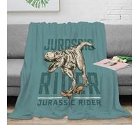 LILIlaobiao Plaid Cartoon T-Rex Couverture Polaire 70x80inch(180x200cm) - Plaid Lit Jete De Canape, Dinosaure Skate Club Couverture Canapé Flanelle 1 Personne/2 Personnes Doux Et Chaud
