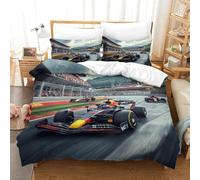 LILIlaobiao Respirant Bull Racing Parure De Lit Aide Au Sommeil, Formulaone Housse De Couette King（220x240cm）, Confortable Linge De Lit Hypoallergénique pour Garçons Filles
