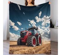 LILIlaobiao Velvet Touch FT Tracteur Couverture Jaune Ocre 80x90inch(200x230cm), Johndeer Couverture Sherpa Polaire - Confort Classique Canapé/Lit