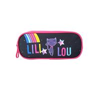 LILILOU BAGTROTTER Trousse Scolaire 2 Compartiments Chat Bleue