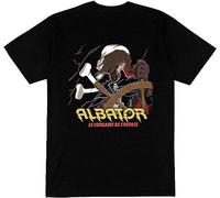 LILININ T-Shirt Homme Noir Albator 88 Série Manga Animé Corsaire Pirate Espace Vaisseau Black T-Shirts à Manches Courtes(Small)