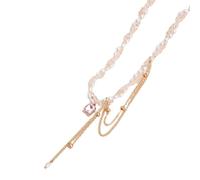 Lilinzhi 1. Ensemble de boucles d'oreilles et collier avec pendentif carré en pierre de verre moderne pour femme avec franges en alliage et strass, taille unique, Comme décrit, Comme décrit.