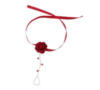 Lilinzhi 4 couleurs géométriques papillon bagues élégantes en denim rose tissu papillon anneaux réglables bijoux exagéré bijoux en tissu rose fleur bijoux, taille unique, Comme décrit