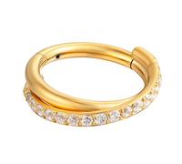 Lilinzhi Anneaux de nez en acier pour cartilage, boucles d'oreilles élégantes, anneaux de piercing de corps uniques et tendance pour femme, bijoux de fête, 1.2 10mm, Comme décrit, Comme décrit.