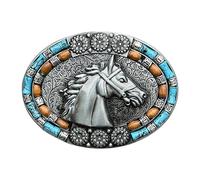 Lilinzhi Boucle de ceinture occidentale en forme de tête de cheval, boucle de ceinture de cowboys en métal, boucle de ceinture de rechange pour ceinture de bricolage, a, taille unique
