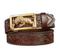 Lilinzhi Boucle en forme d'animal pour tenues décontractées, boucle de ceinture, cadeau unique pour homme, ceinture décontractée pour père, enseignant, homme d'affaires, mm., 130 cm