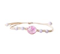 Lilinzhi Bracelet tressé réglable en perles de verre et céramique - Cordon ciré - Accessoire de poignet pour elle