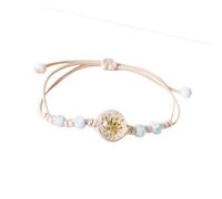 Lilinzhi Bracelet tressé réglable en perles de verre et céramique - Cordon ciré - Accessoire de poignet pour elle