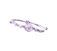 Lilinzhi Bracelet tressé réglable en perles de verre et céramique - Cordon ciré - Accessoire de poignet pour elle