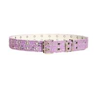 Lilinzhi Ceinture à double rangée ornée d'étoiles punk pour les amateurs de mode et les chercheurs d'individualité Ceinture tendance, violet, taille unique