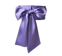Lilinzhi Ceinture à ruban à la mode large ceinture décorative longue ceinture pour les tenues de mariage et de fête 250 cm de long avec nœud papillon, Taro, taille unique