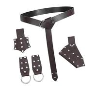 Lilinzhi Ceinture réglable sur le thème médiéval avec crochet assorti pour porte-monnaie pour événement Renaissance et cosplay, ceinture médiévale avec pochette, marron, taille unique
